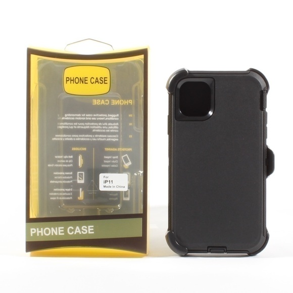 𝅺IPHONE 11 Hybrid Defender Case Cover Black NEW - Picture 1 of 5